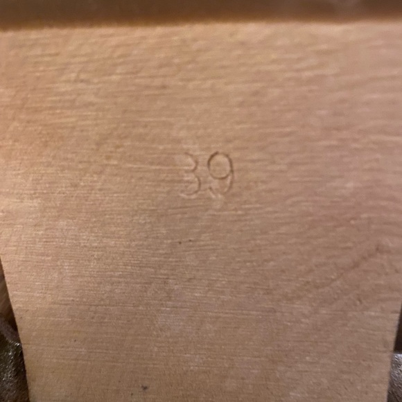 Swedish Hasbeens Metallic told tones platform clog sandals gently preowned - Picture 2 of 6